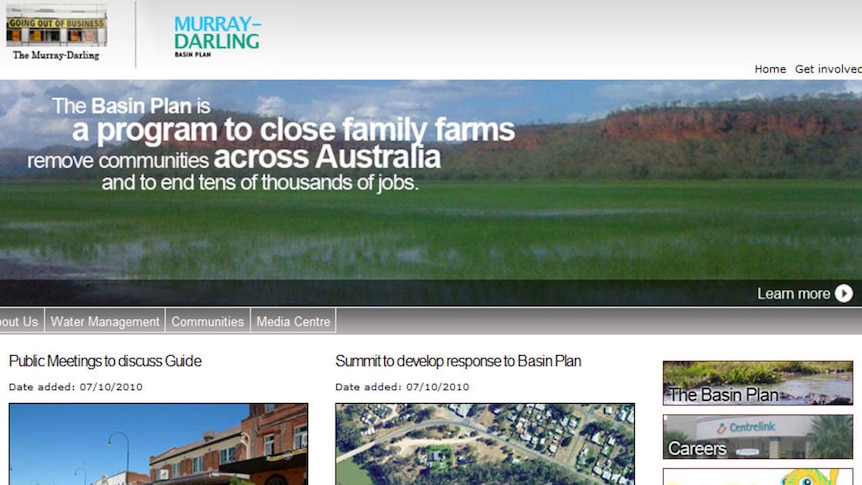 The NSW Irrigators' Council commissioned the website to join its campaign on Twitter and YouTube.