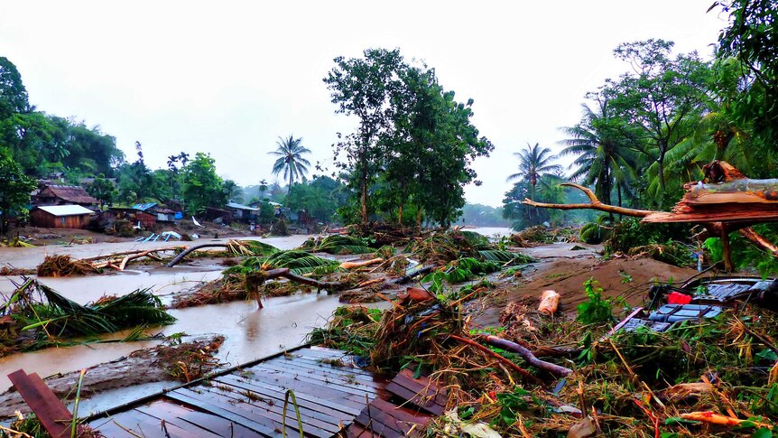 Debris lays strewn after days of heavy rain in the Solomon Islands.