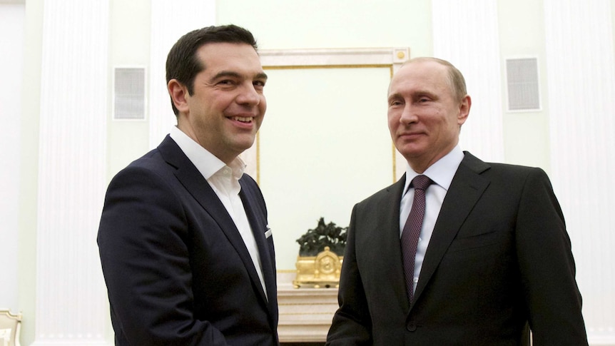 Greek prime minister Alexis Tsipras Russian with president Vladimir Putin