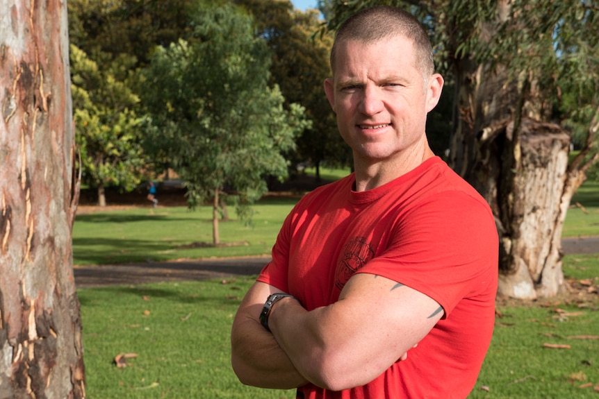 Fitness instructor Rob Coad in a park.