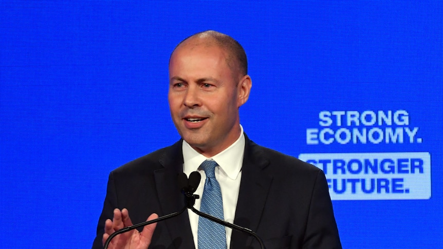 Treasurer Josh Frydenberg smiling at the Liberal Party campaign launch.