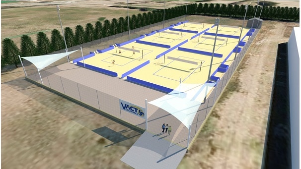 Artist impression of the $750,000 beach volleyball facility in Lyneham.