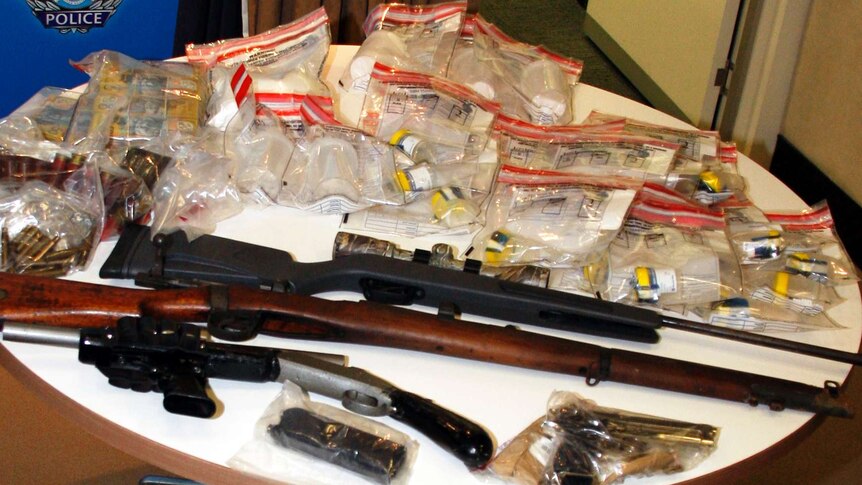 Police display guns, drugs, including synthetic methamphetamine, seized by WA Police