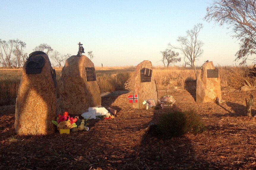 Memorial stones for bushfire victims
