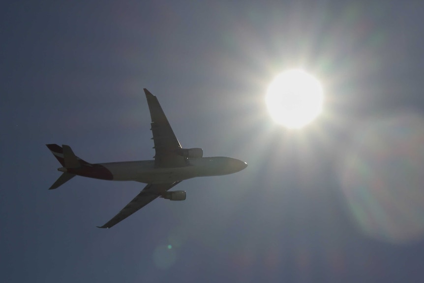 A Qantas A330 leaves Broome.