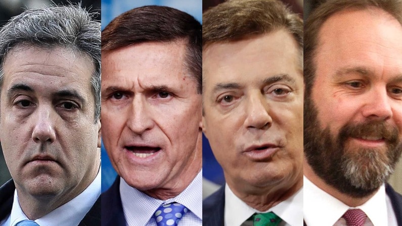 Michael Cohen, Michael Flynn, Paul Manafort and Rick Gates.