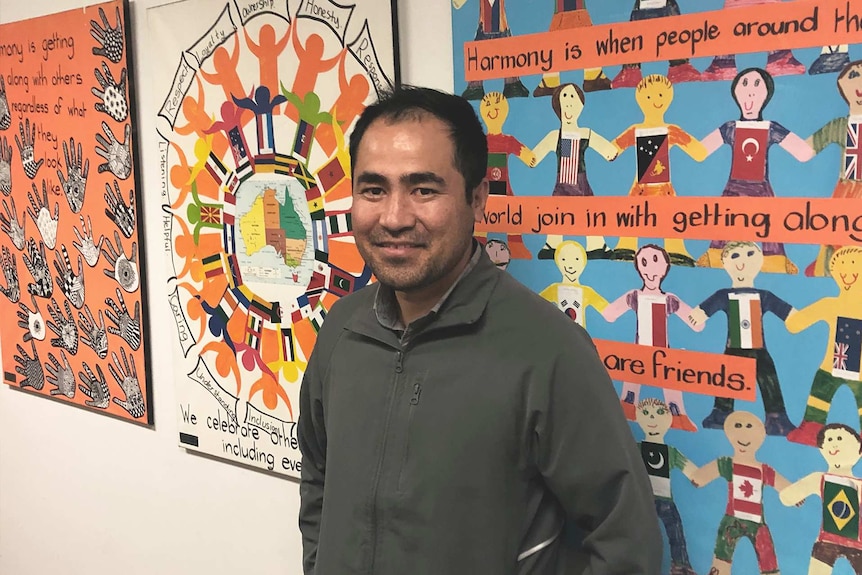 Zahir Azimi in his workplace at Bendigo Community Health Services