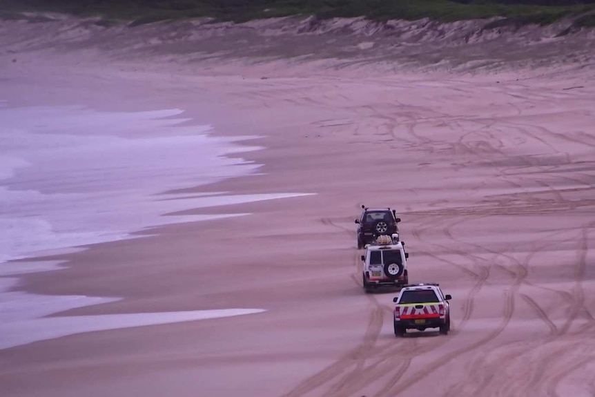 Emergency services leave the beach