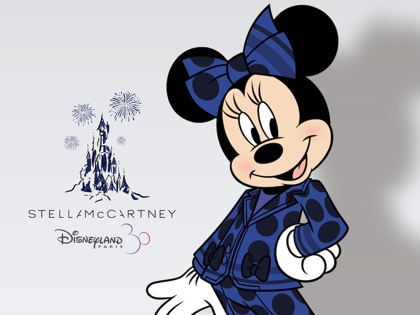 Minnie mouse in blue pantsuit