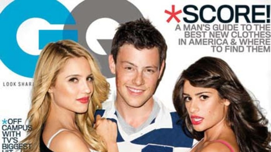 LtoR Dianna Agron, Cory Monteith and Lea Michele