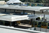 Ambulances ramped on the fourth floor of a car park at Flinders Medical Centre.