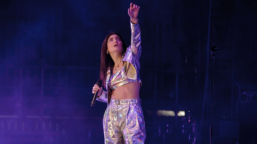 Lorde performing at the Splendour In the Grass main stage, 2018