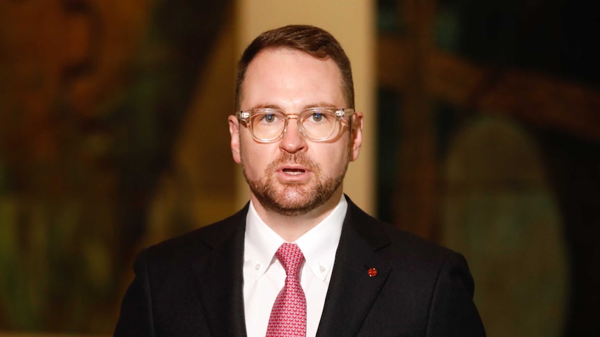 Andrew Bragg speaks in Canberra