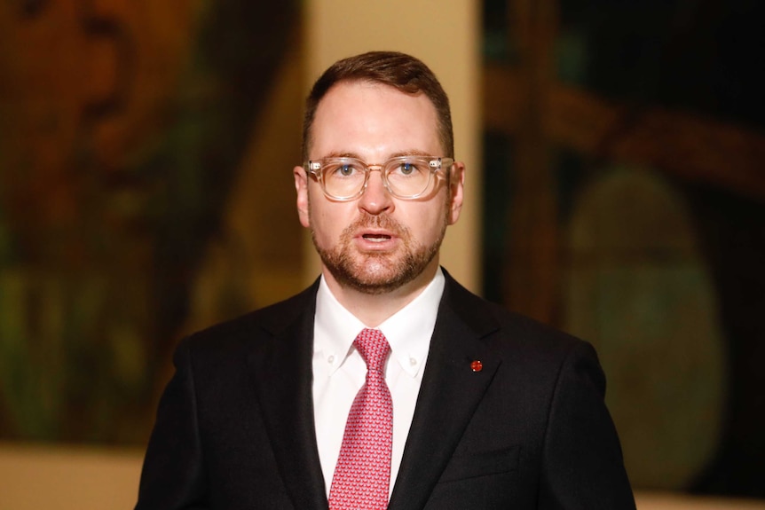 Andrew Bragg speaks in Canberra