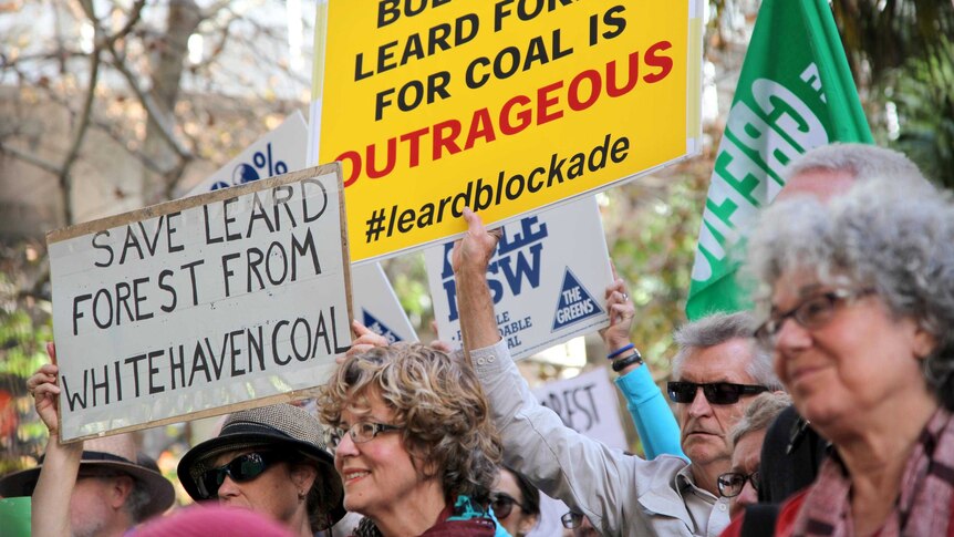 Protest against Whitehaven Coal's expansion plans for the Maules Creek coal mine.