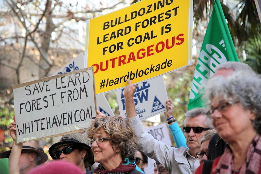 Protest against Whitehaven Coal's expansion plans for the Maules Creek coal mine.