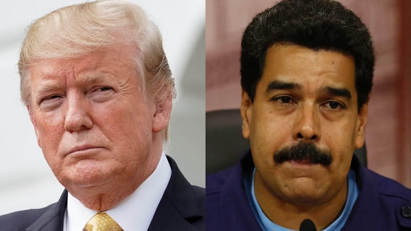 A composite image of Donald Trump and Nicolas Maduro