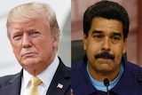 A composite image of Donald Trump and Nicolas Maduro