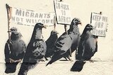 Banksy migrant mural