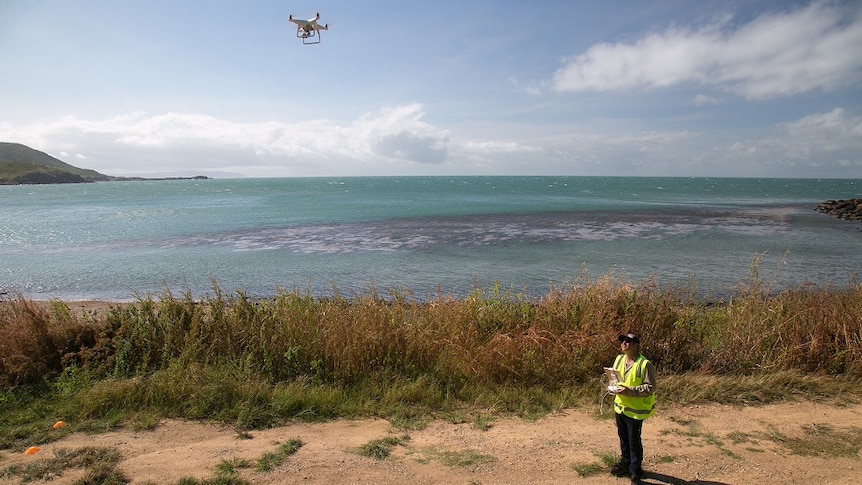 Mick Hale flying a drone