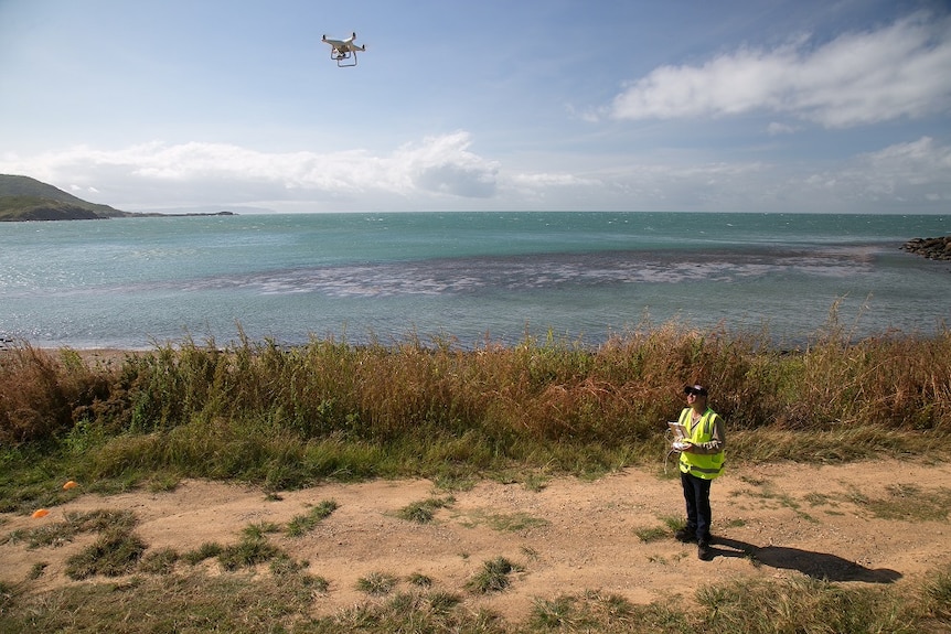 Mick Hale flying a drone