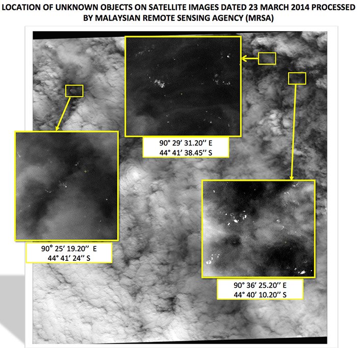 Satellite image of possible MH370 debris