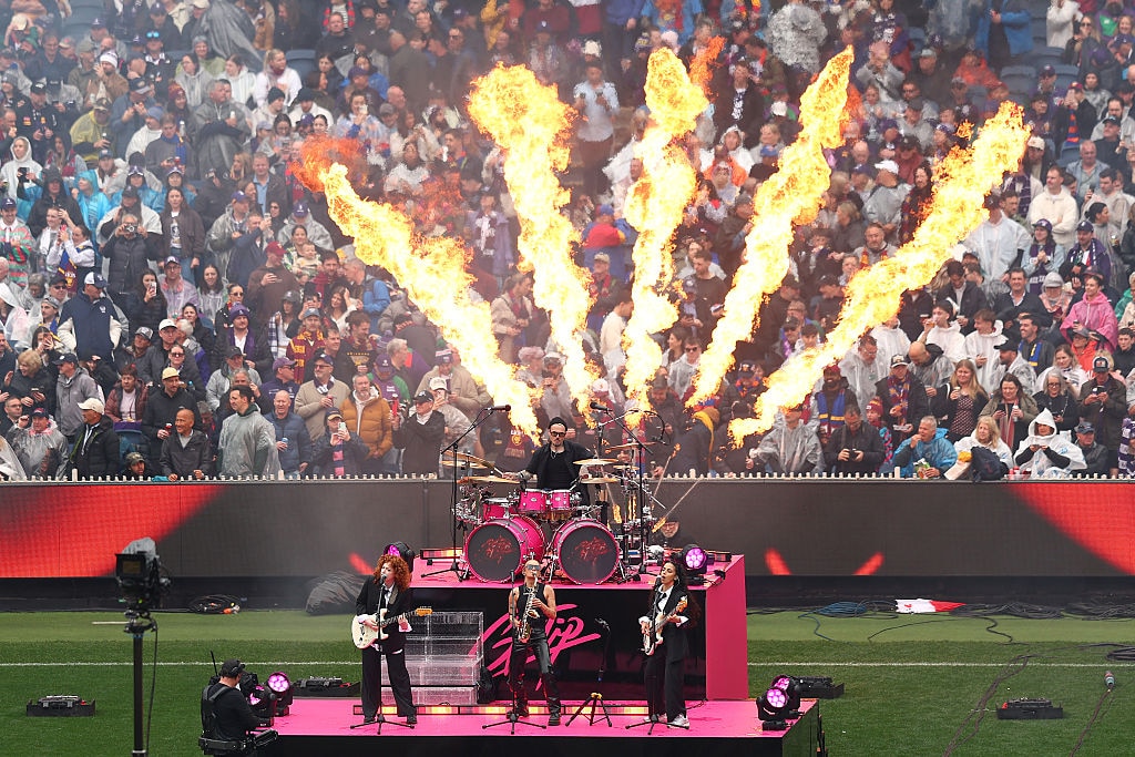 G Flip and musicians on stage at MCG