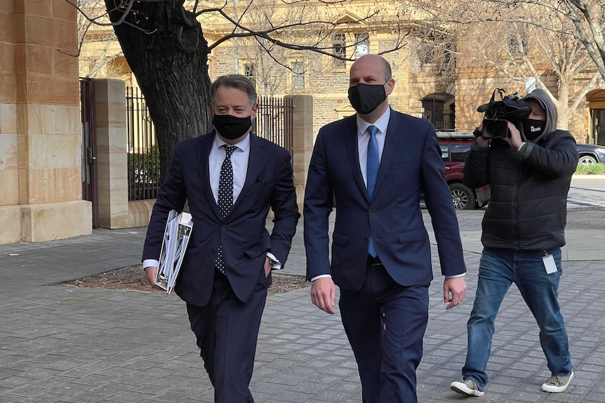 Independent MP for Waite Sam Duluk outside the Adelaide Magistrates Court.