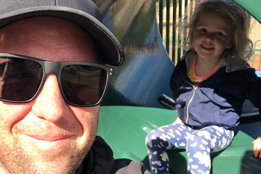 Selfie of Richard and his daughter Rosie at the park.
