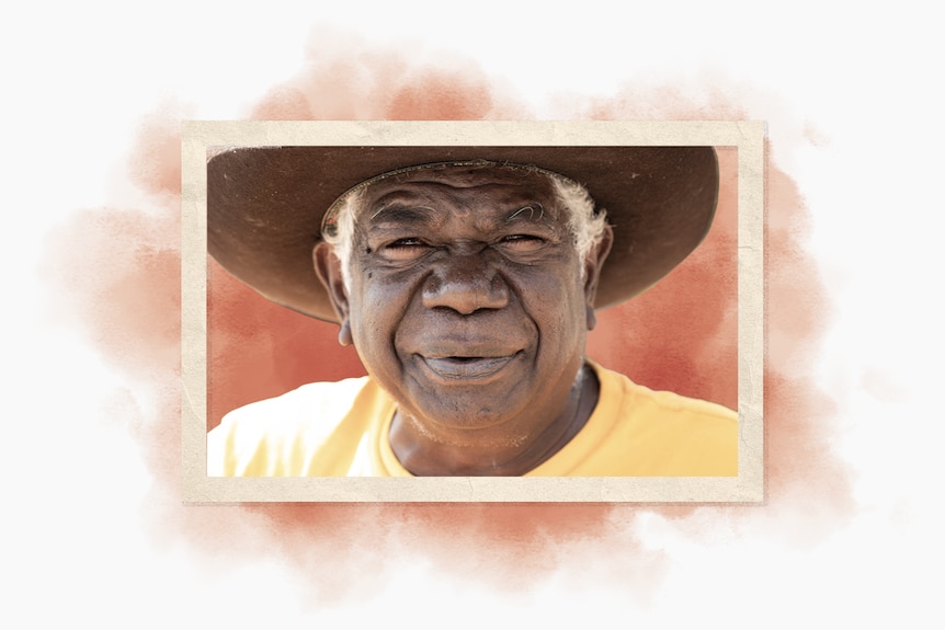 an aboriginal man in a frame