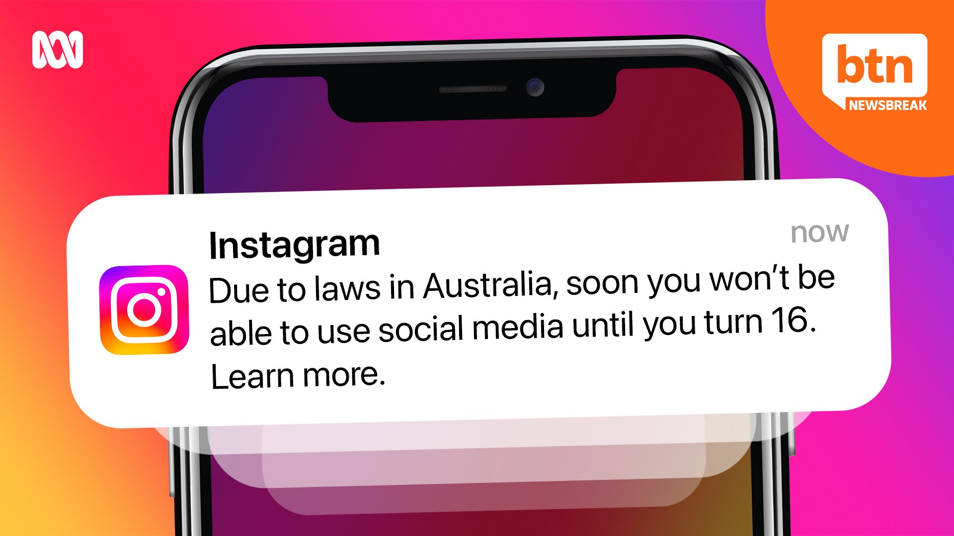 Graphic of a smart phone with a fake message from Instagram. 