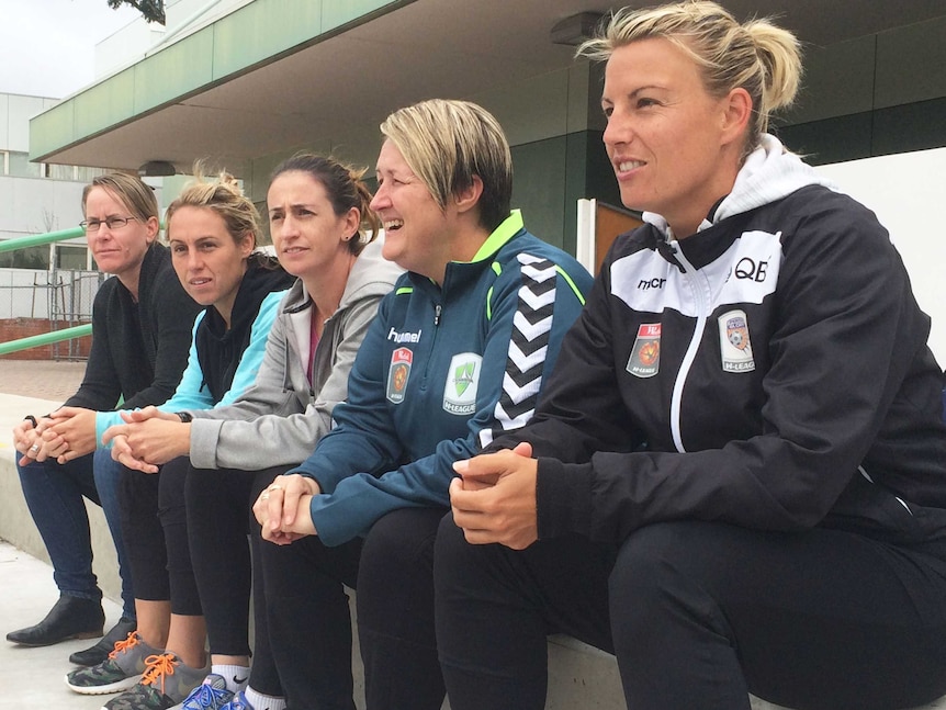 Tanya Oxtoby (far right) has called for greater career opportunities for retiring female players.