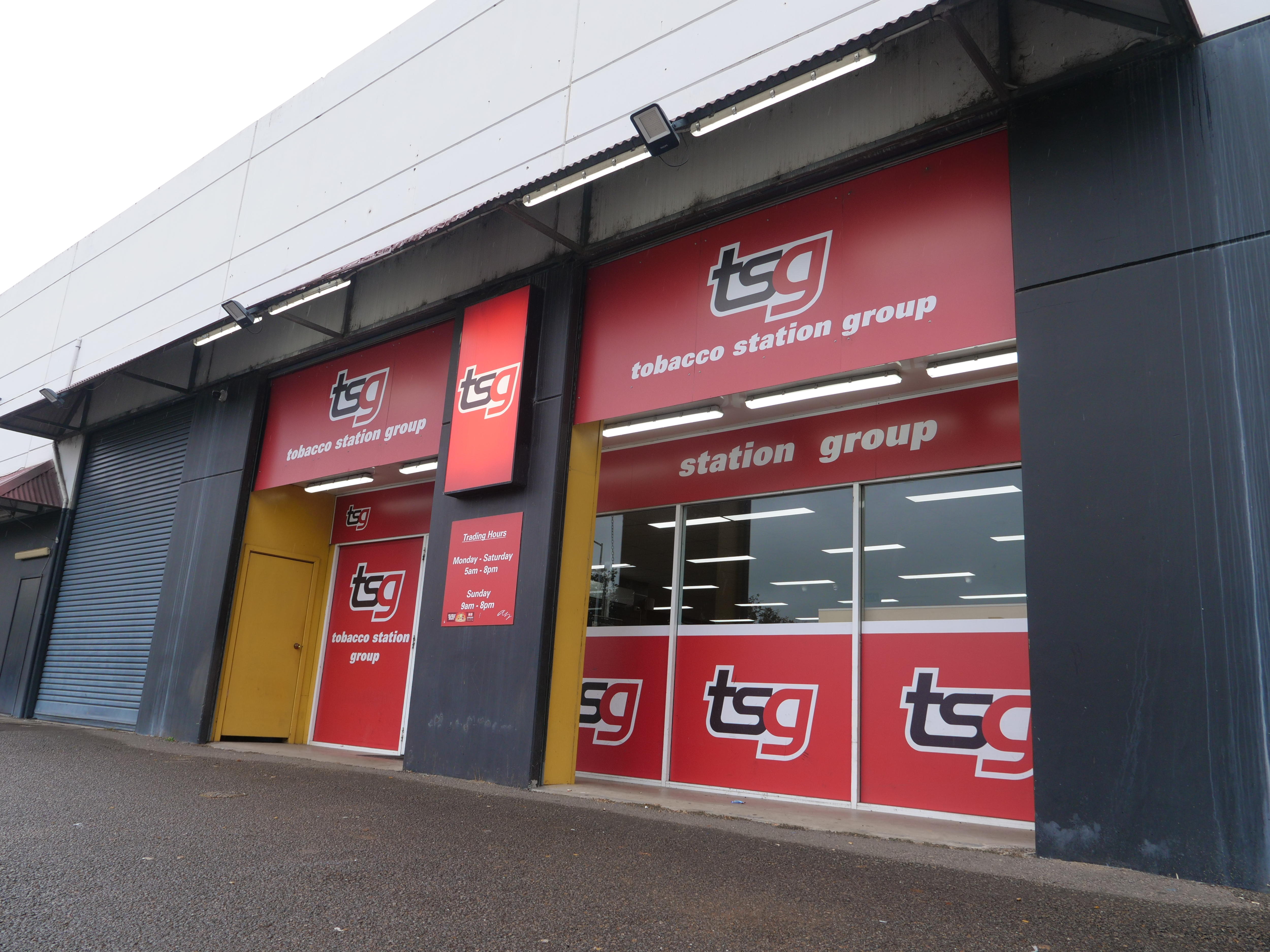 The red shopfront of the TSG Muswellbrook. 