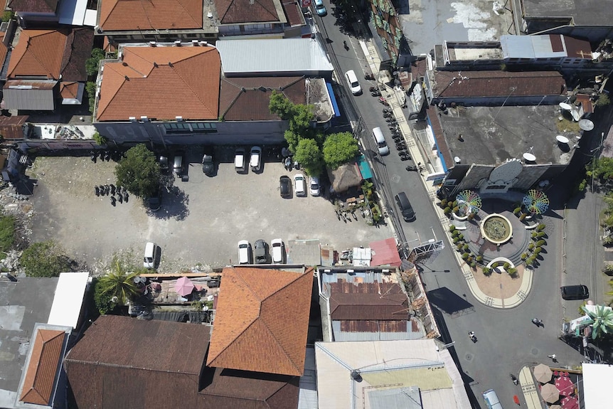 An aerial shot of the empty lot where the Sari Club used to be