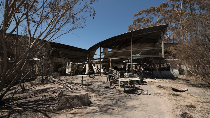 The Chase Cafe at the Flinders Chase National Park after the fire.