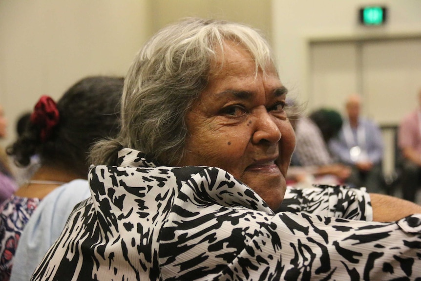 Dialysis patient Cathie Nickels at a meeting in Darwin.