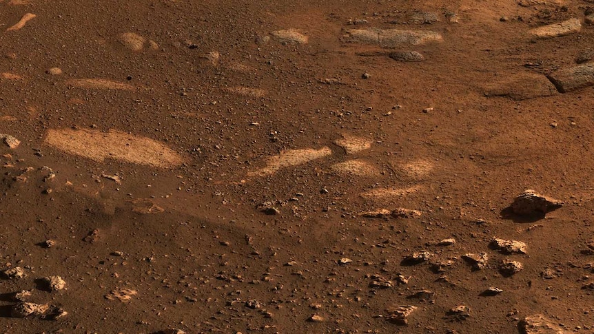 Pebbles and dirt on Mars