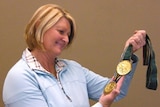 Gillian Rolton with her olympic medals