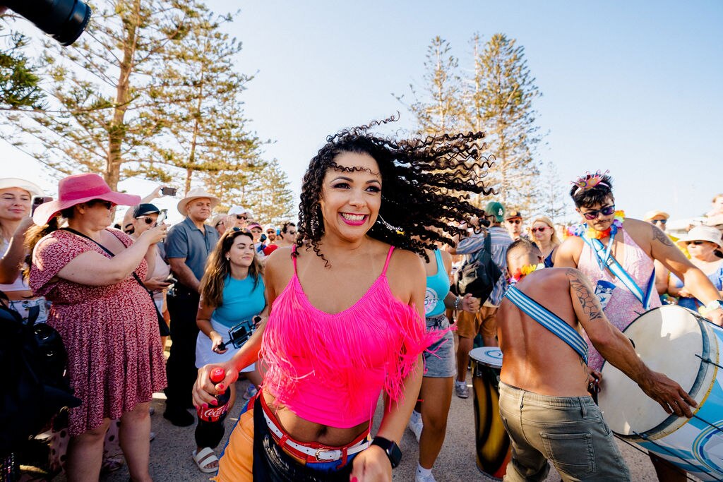 woman dancing in the crowd 