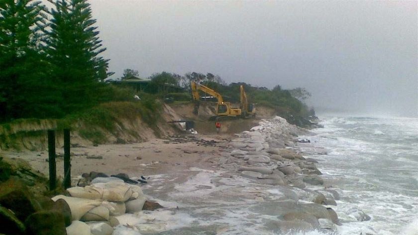 Erosion at Belongil beach near Byron Bay in NSW on June 23, 2009.