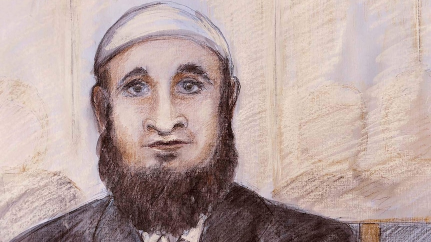 Court sketch of Agim Kruezi