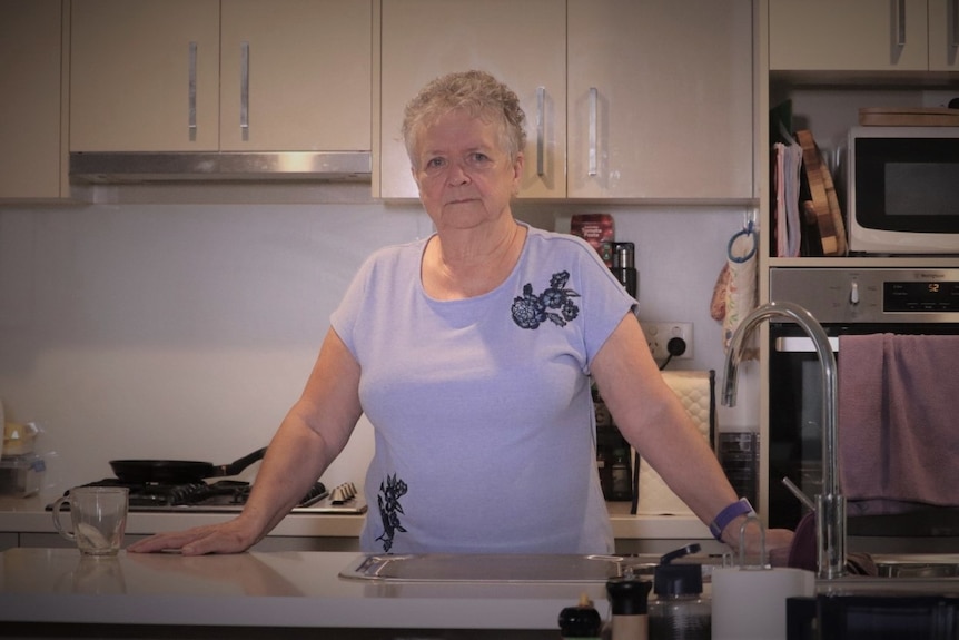 Jennifer Andrews at her kitchen bench.