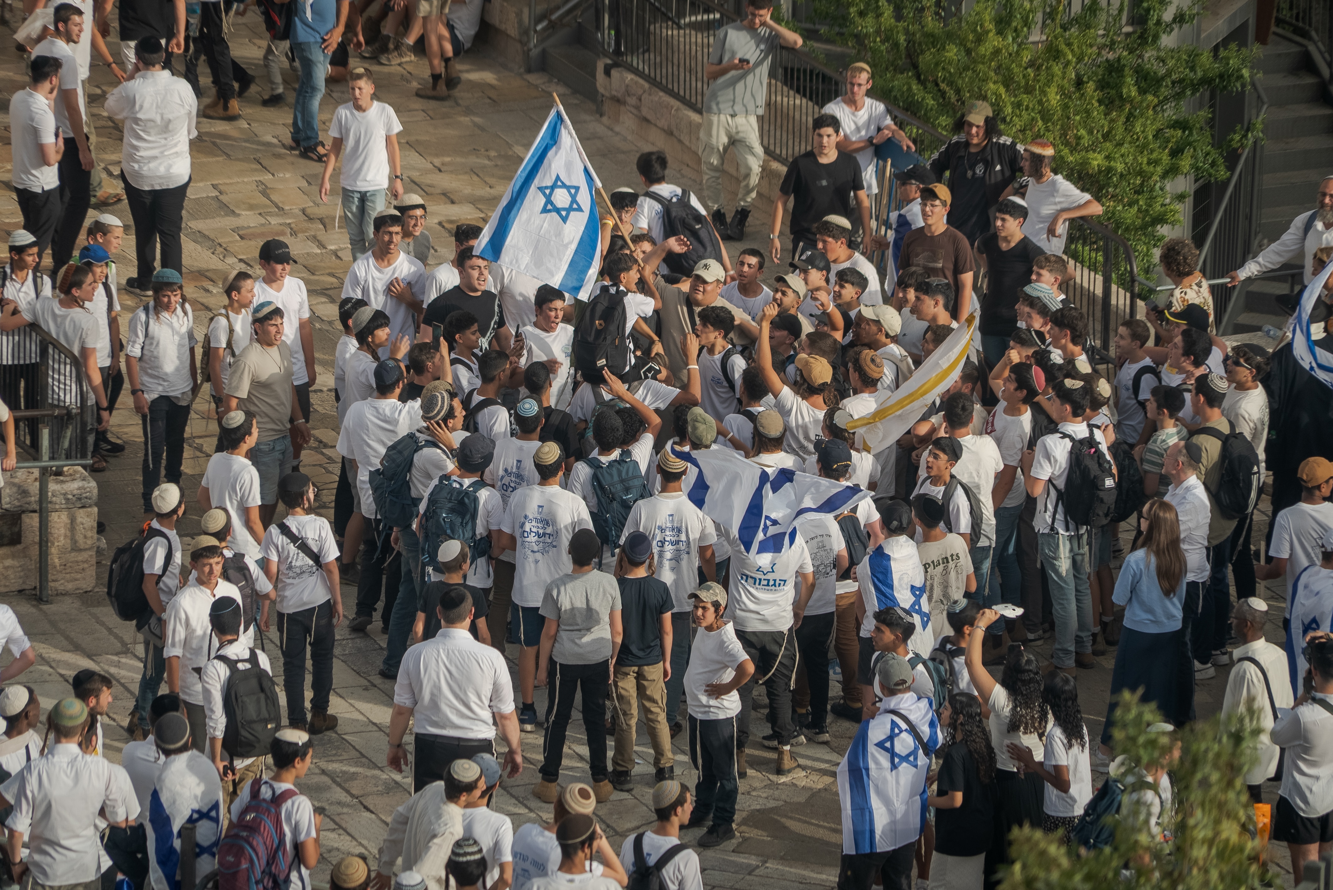 A crowd of young men 