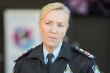 Police commissioner Katarina Carroll addresses the media while dressed in uniform