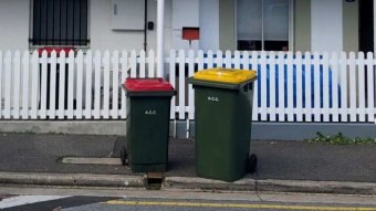 Bins in front of cottages