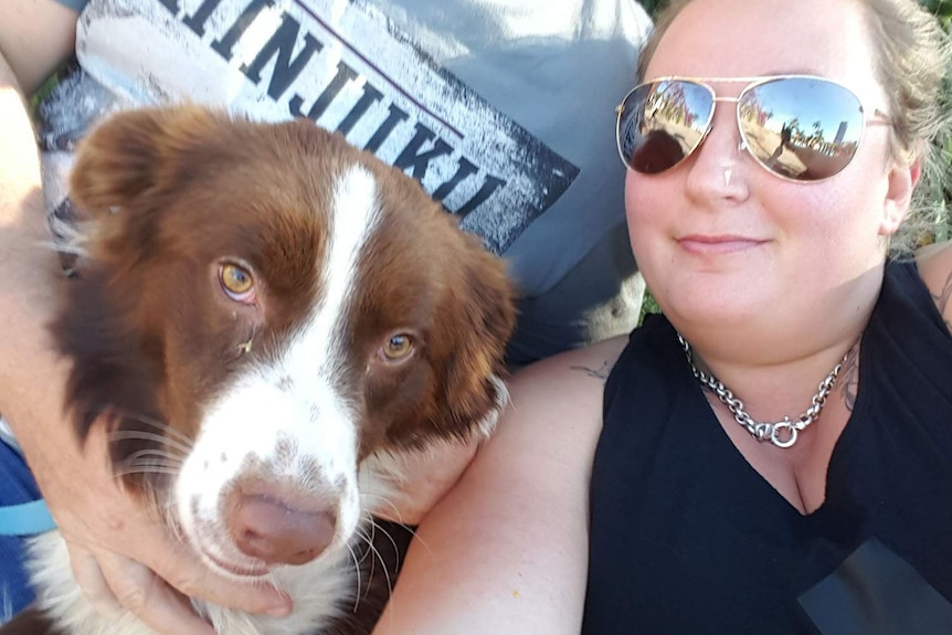 Megan Grealy with her bordie collie Thunder in Brisbane.