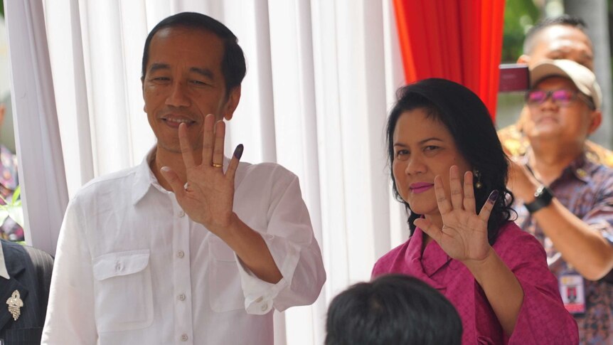 Indonesian president Joko Widodo and his wife.