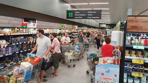 Supermarket shelves emptied despite calls not to 'rush out and panic-buy'