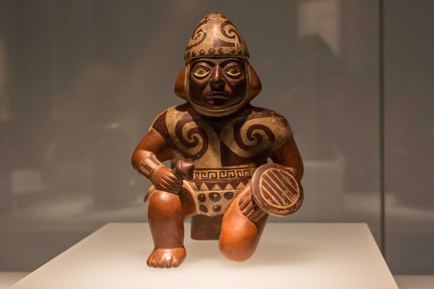 Moche Warrior pot, 100-700 CE, Peru.