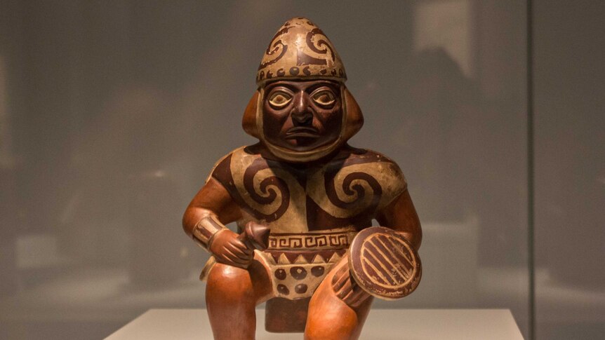 Moche Warrior pot, 100-700 CE, Peru.